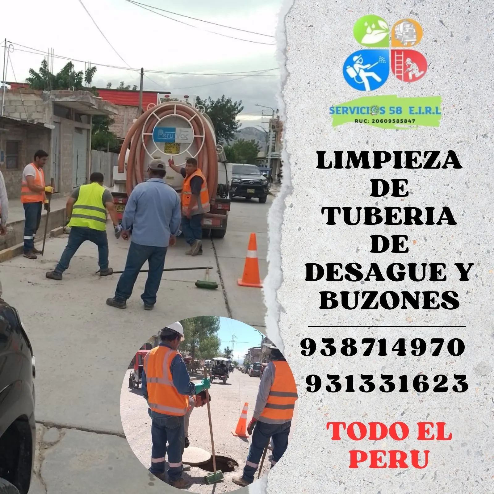 TRATAMIENTO DE AGUAS RESIDUALES LIMPIEZA  DE POZOS SÉPTICOS SILOS CEL 938714970 TRAMPA DE GRASA INSPECCIÓN DE REDES DE DESAGÜE VÍDEO LIMA HUACHO BARRANCA Y TODO EL PERU