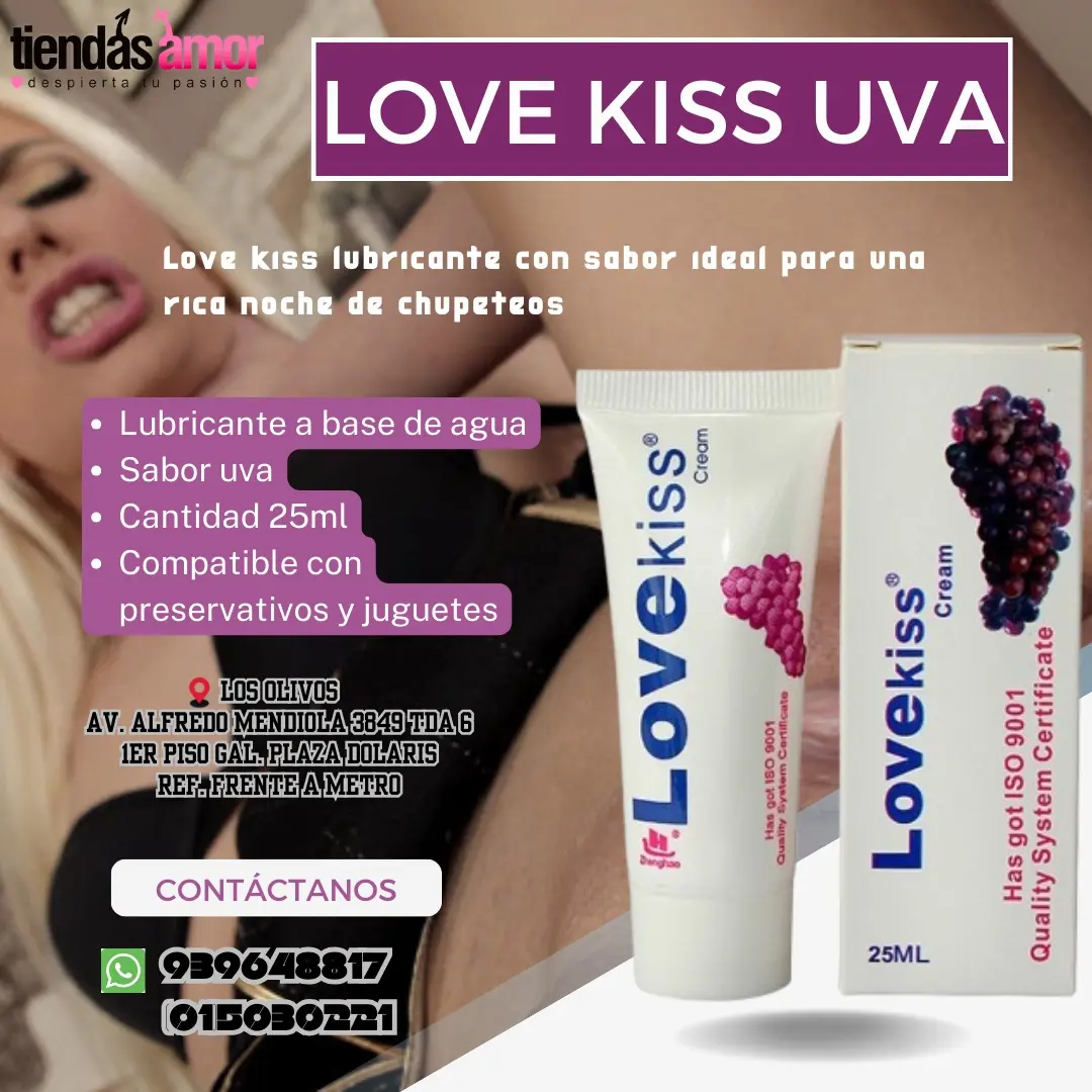 Lubricante Love Kiss Uva rica noche de chupeteos - IZAGUIRRE 