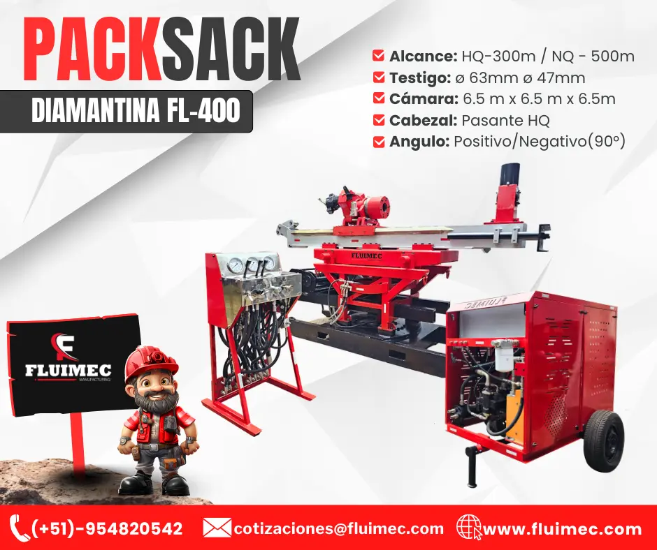 PACKSACK DIAMANTINA FL400 maquina para socavón mina