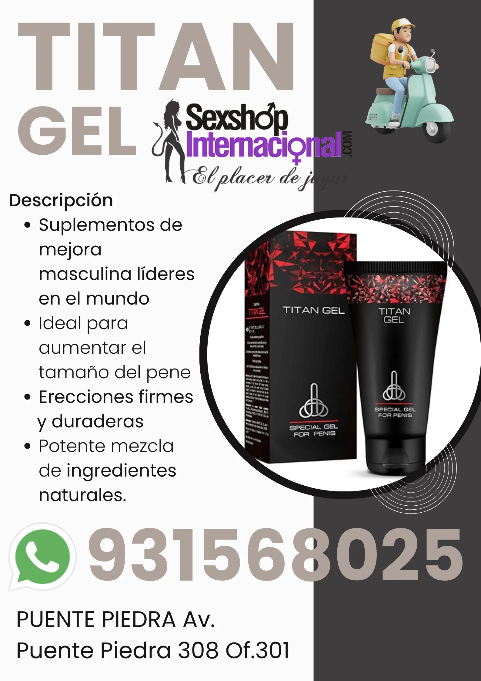 Titan gel mejora del miembro masculino SEXSHOP 931568025 v