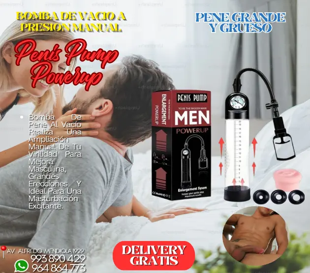 PENIS PUMP POWERUP-BOMBA DE VACIO MANUAL PN GRANDE-GRUESO-993890429