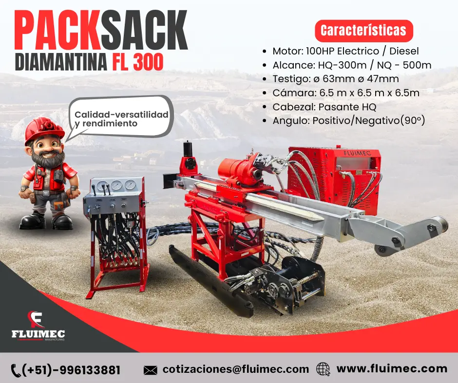 PACKSACK DIAMANTINA FL300 EXTRAE NUCLEOS MINERIA 