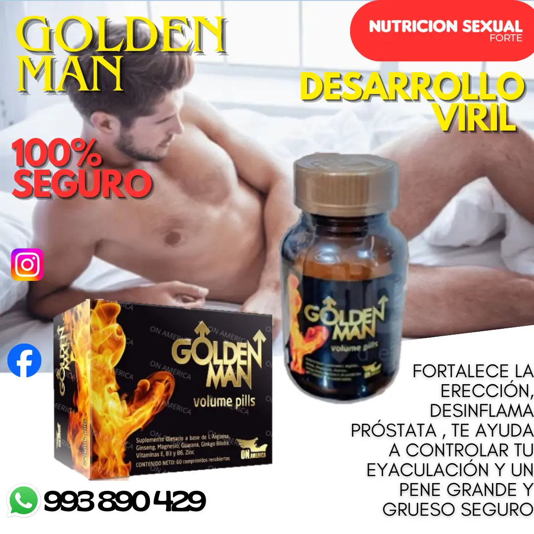 POTENCIALIZADOR GOLDEN MAN VIGOR MÁXIMO CURA PROSTATA 993890429