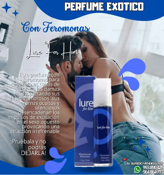 PERFUME EXÓTICO CON FEROMONAS LURE FOR HIM SEDUCE-ATRAE 993890429