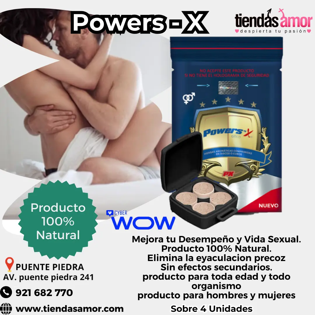 Powers X Sobre 4 Unidades Producto 100 Natural para hombres y mujeres