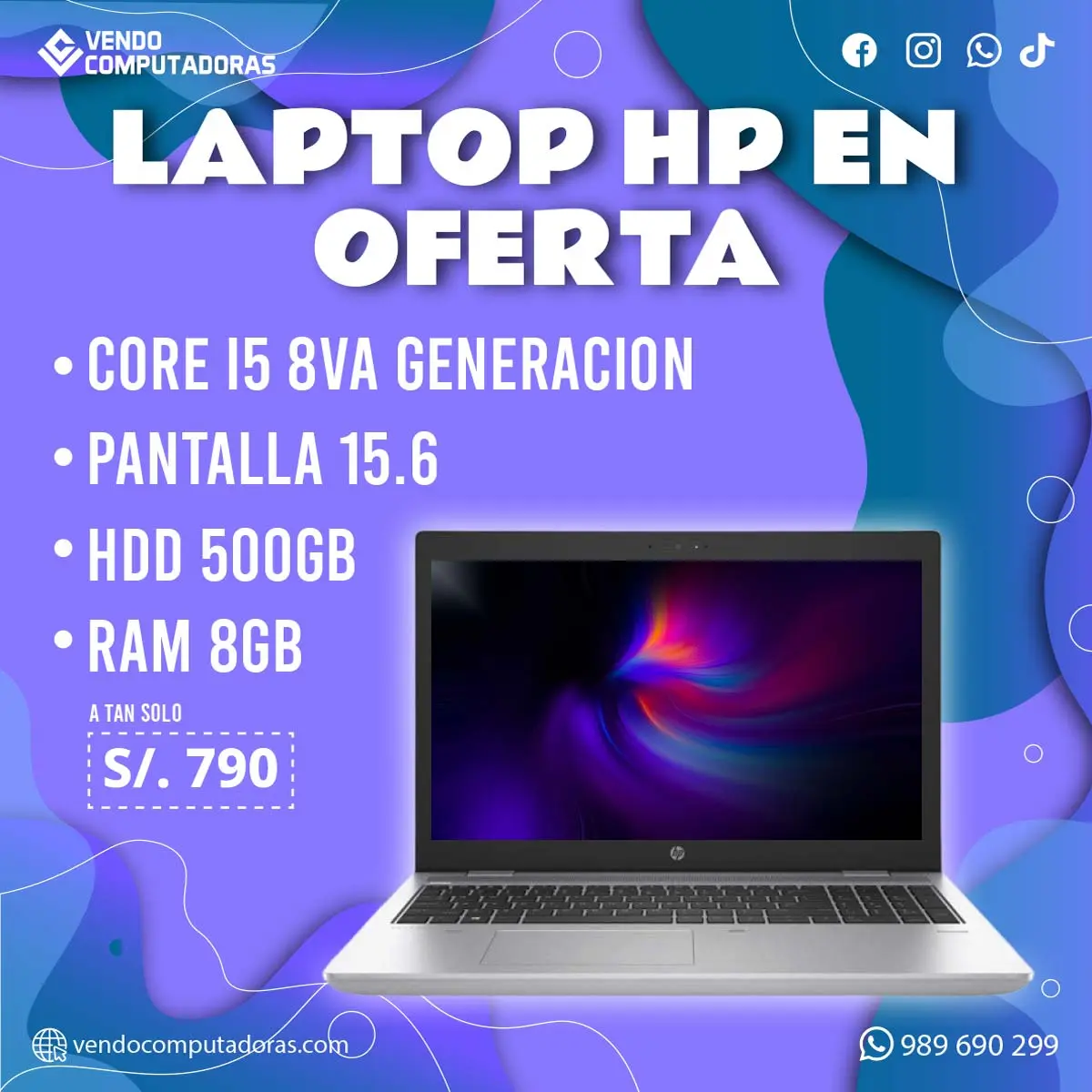  POTENCIA HP CORE I5 8VA GENERACIÓN A PRECIO INCREÍBLE 