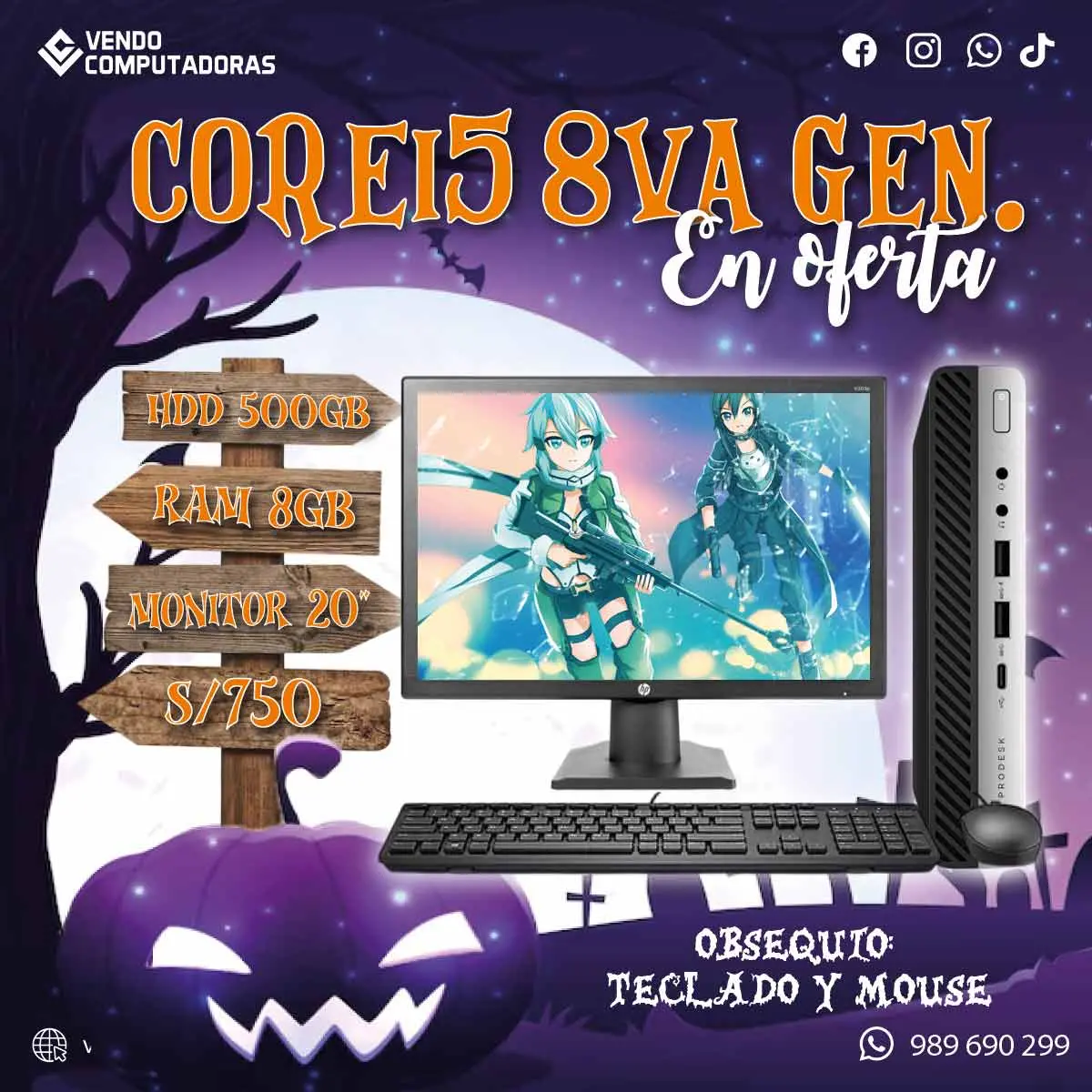  Ofertón Computadora Core i5 con 8GB de RAM Monitor Gratis