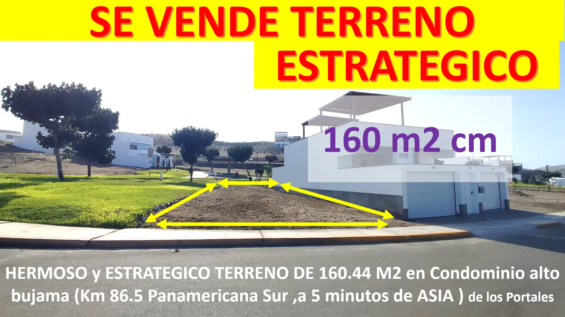 Se Vende Terreno en Alto Bujama a 5 min de Asia PRECIO EN DOLARES