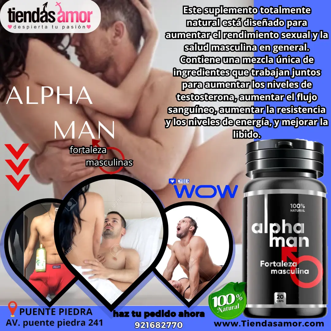 Alphaman 20 Caps Original Aumenta la libido Alarga la erección Aumenta el tamaño del pene