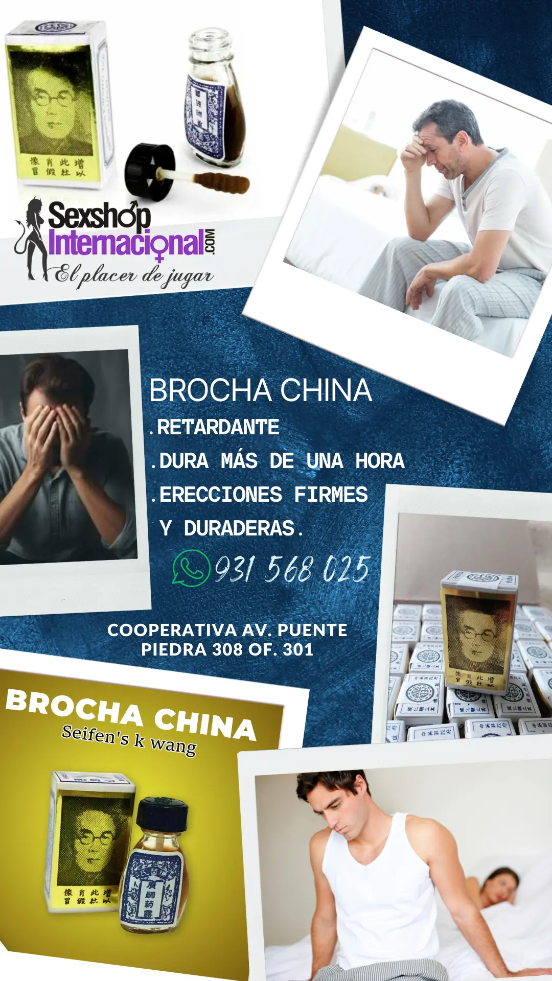 brocha china retarda al instante durá más de una hora con tu pareja sexshop v