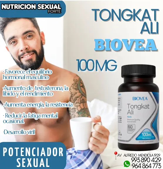 BIOVEA TONGKATALI DESARROLLO DE TU VIRILIDAD Y TESTOSTERONA