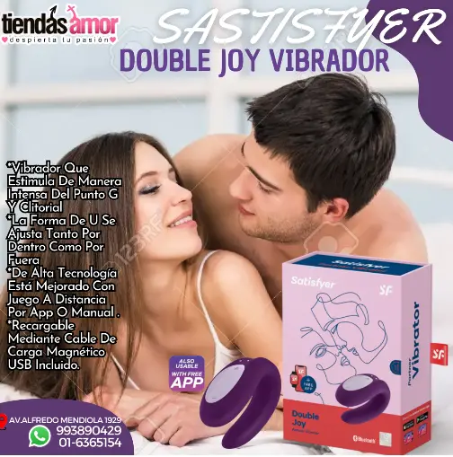 SATISFYER DOUBLE JOY-VIBRADOR PLACER ORGASMICO-CON APP-993890429