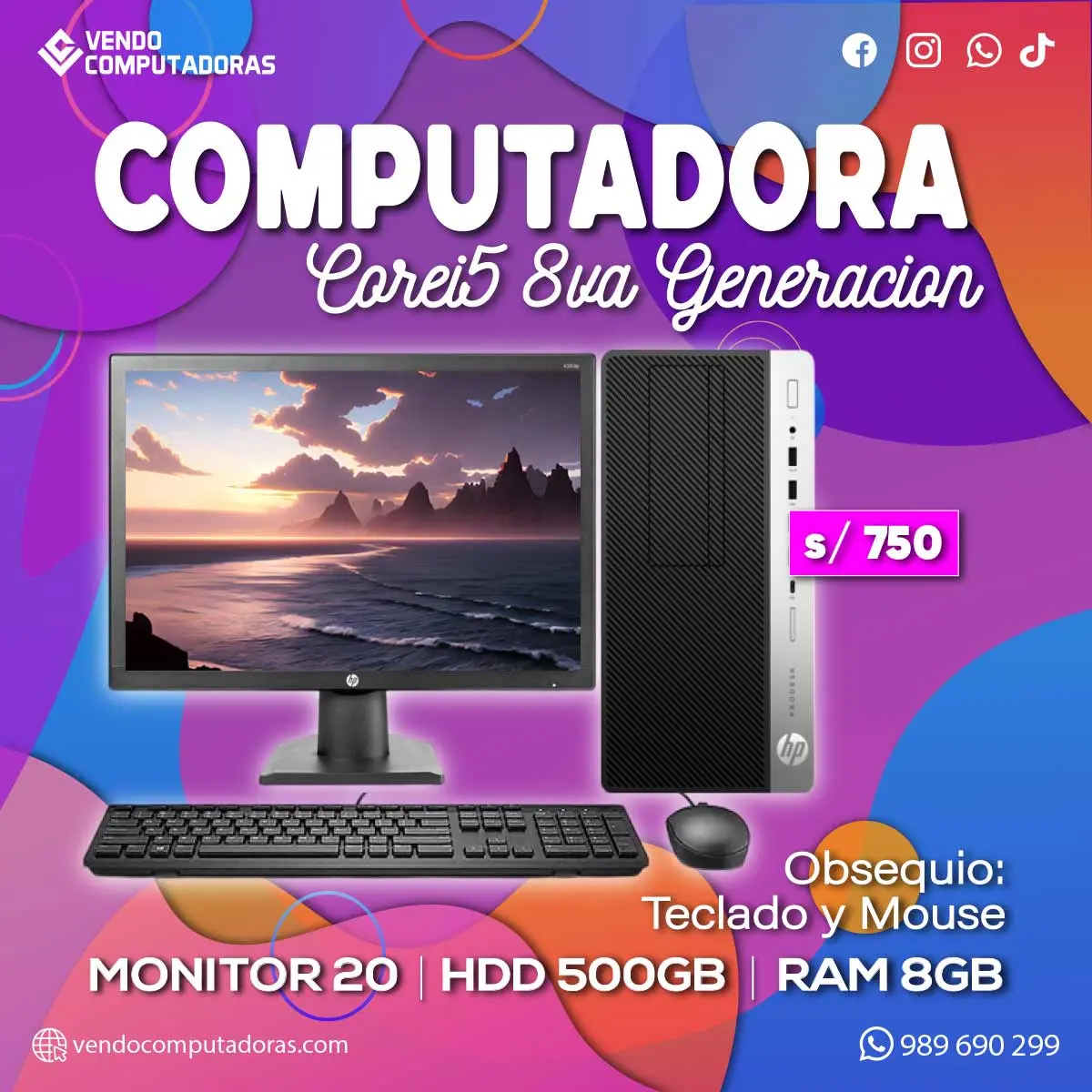  PC CORE I5 CON MONITOR INCLUIDO 