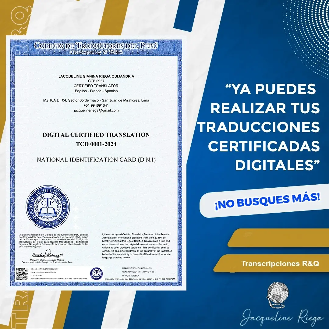 TRADUCCIÓN CERTIFICADA