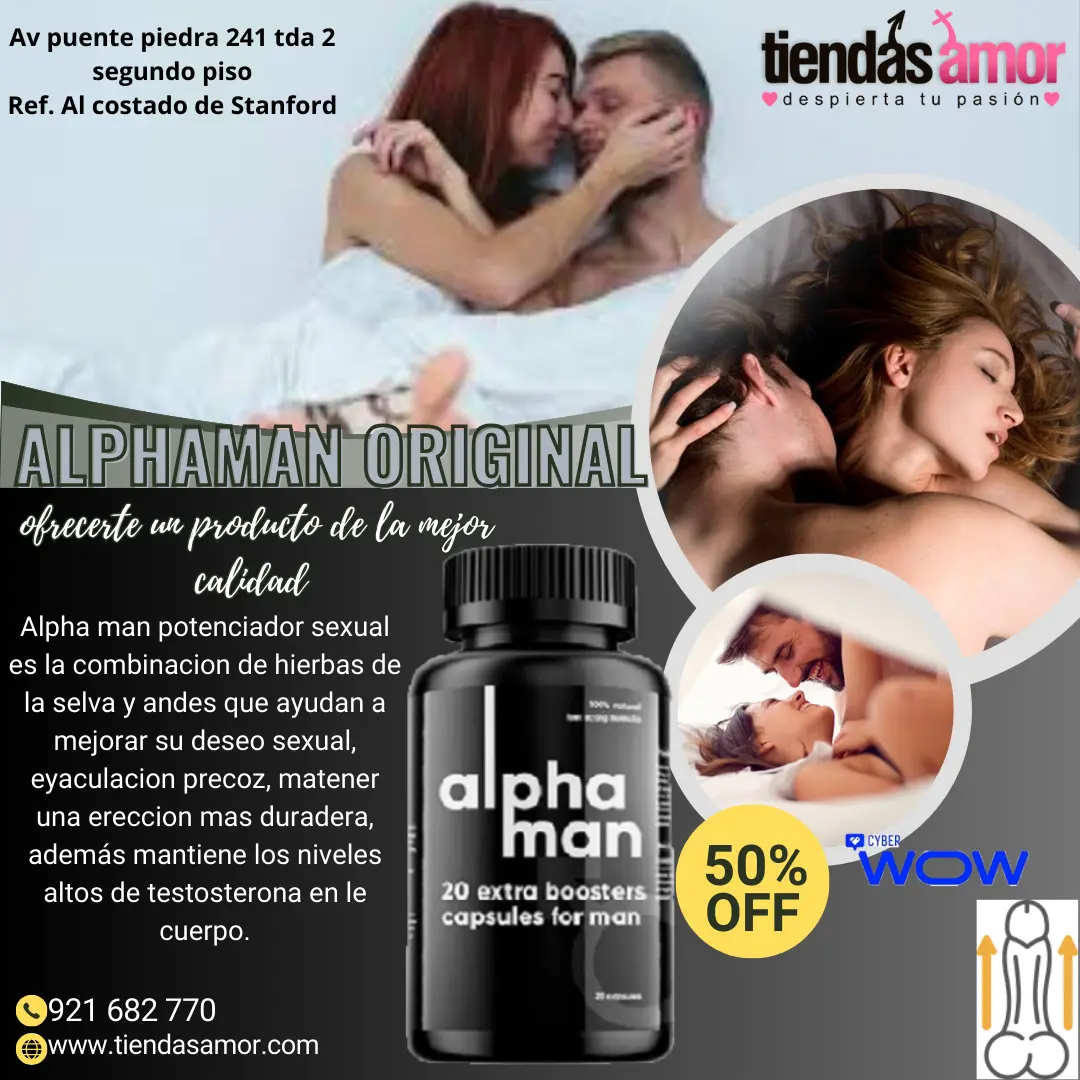 Alphaman 20 Caps Original Alarga la erección Aumenta el tamaño del pene