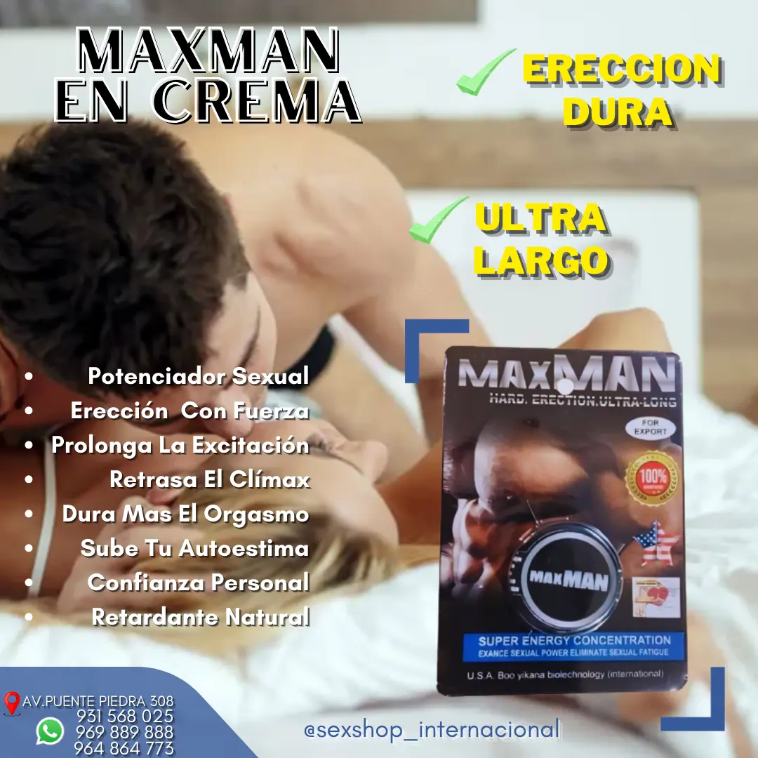 CREMA MAXMAN-ERECCION DURAS ULTRA LARGAS SEXSHOP 931568025