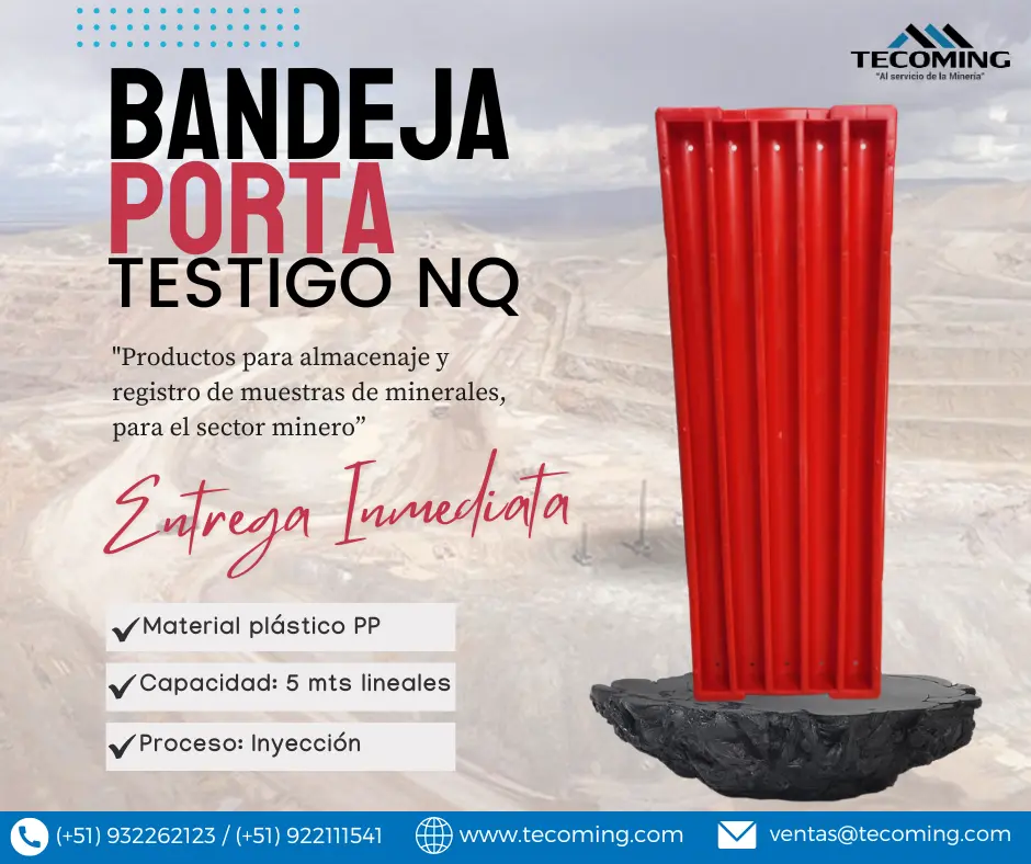 BANDEJA PORTA TESTIGO NQ PRODUCTO PARA ALMACENAJE DE MUESTRAS MINERALES TECOMING SAC 