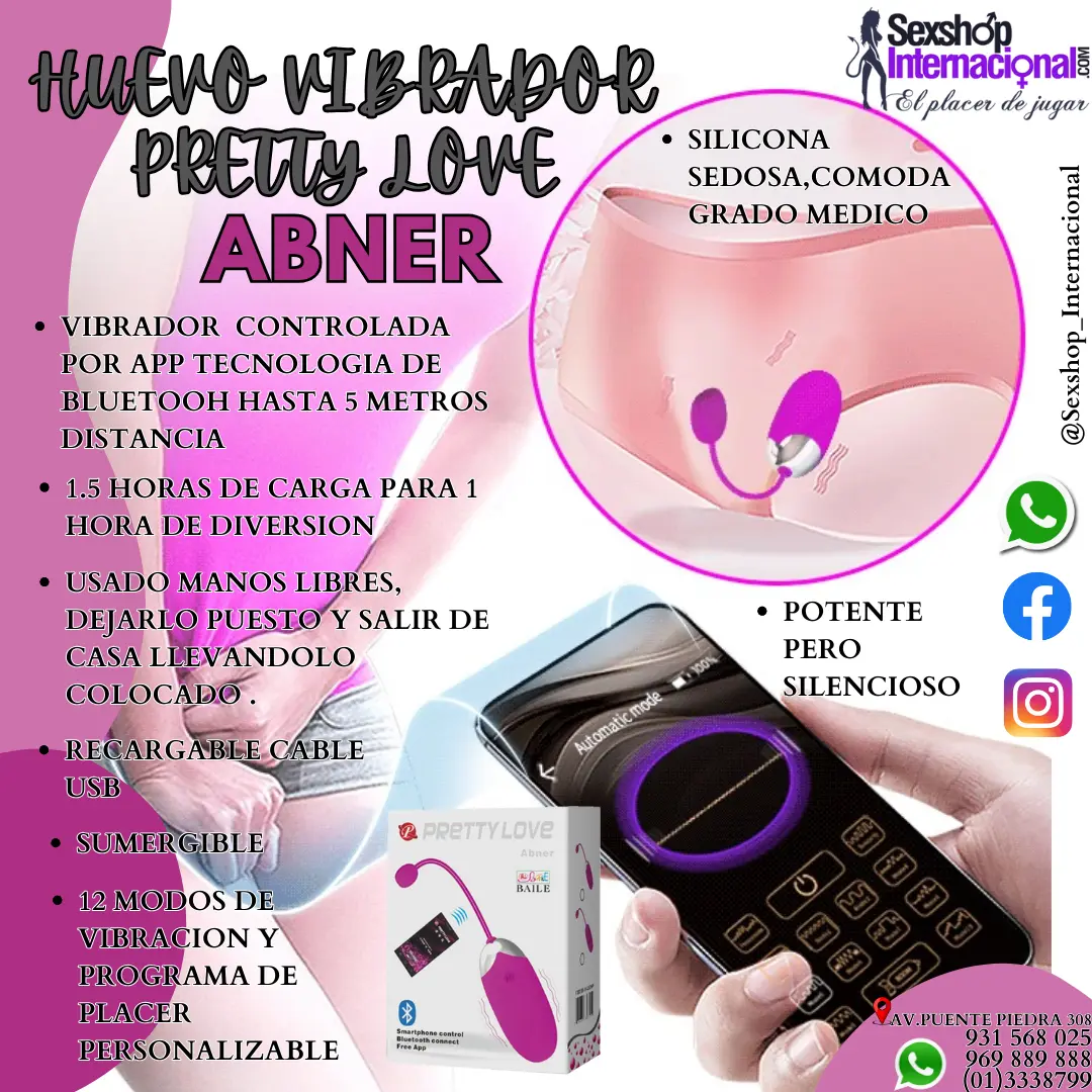 ABNER HUEVO VIBRADOR CON APP DISTANCIA SUMERGIBLE POTENTE SEXSHOP 931568025