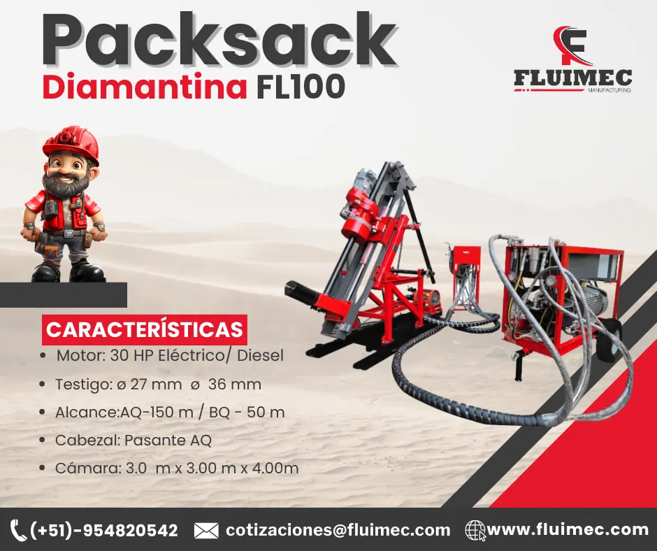 PACKSACK DIAMANTINA FL100 maquina para mineria - socavón 