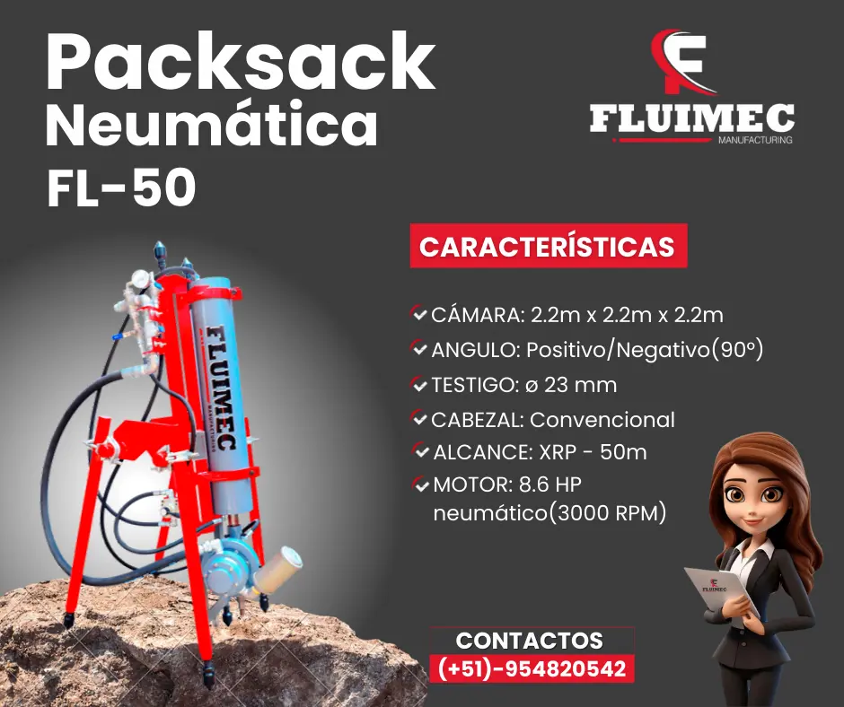 PACKSACK NEUMÁTICA FL50 maquina para proyectos mineros 