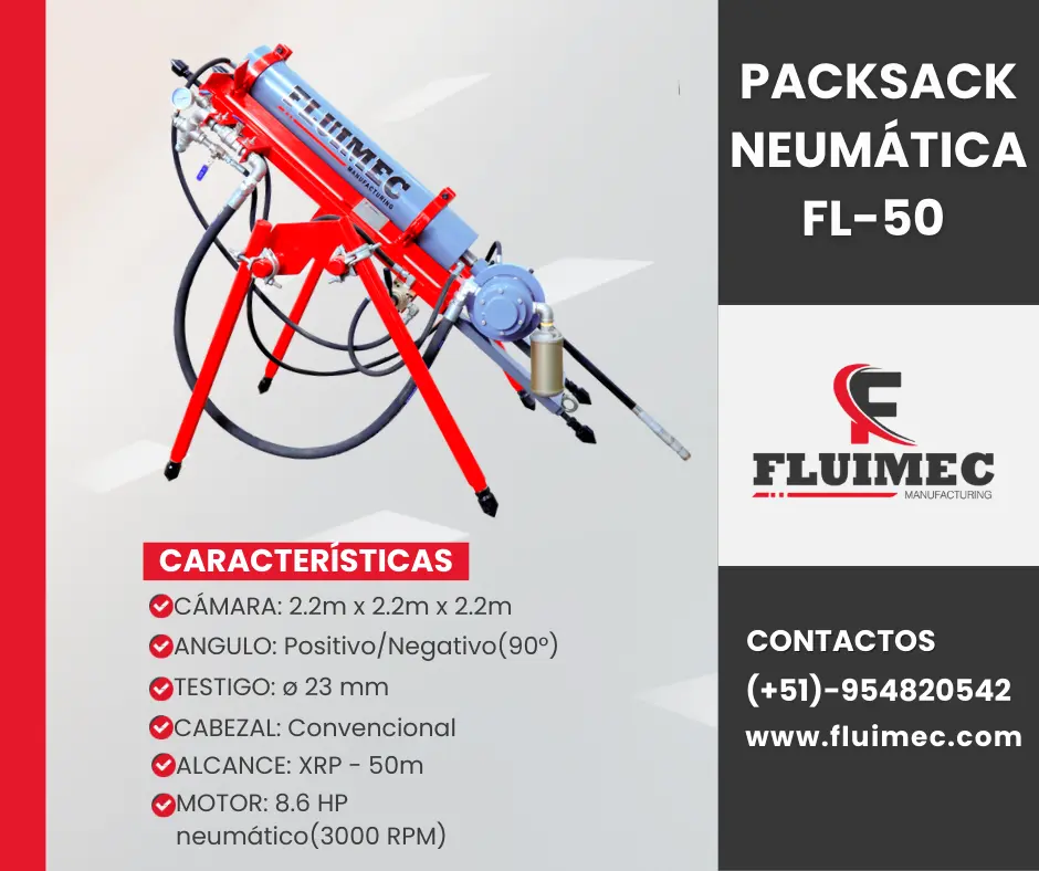 PACKSACK NEUMÁTICA FL50 equipo para industria minera - Arequipa 