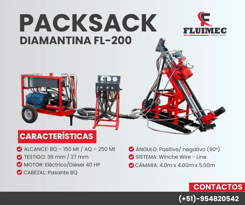 PACKSACK DIAMANTINA FL-200 maquina para mineria 