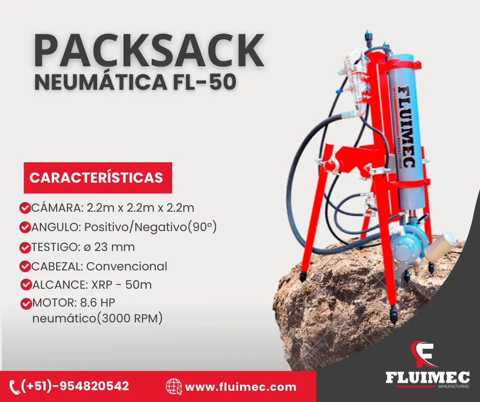 PACKSACK NEUMÁTICA FL50 maquinas para mineria 