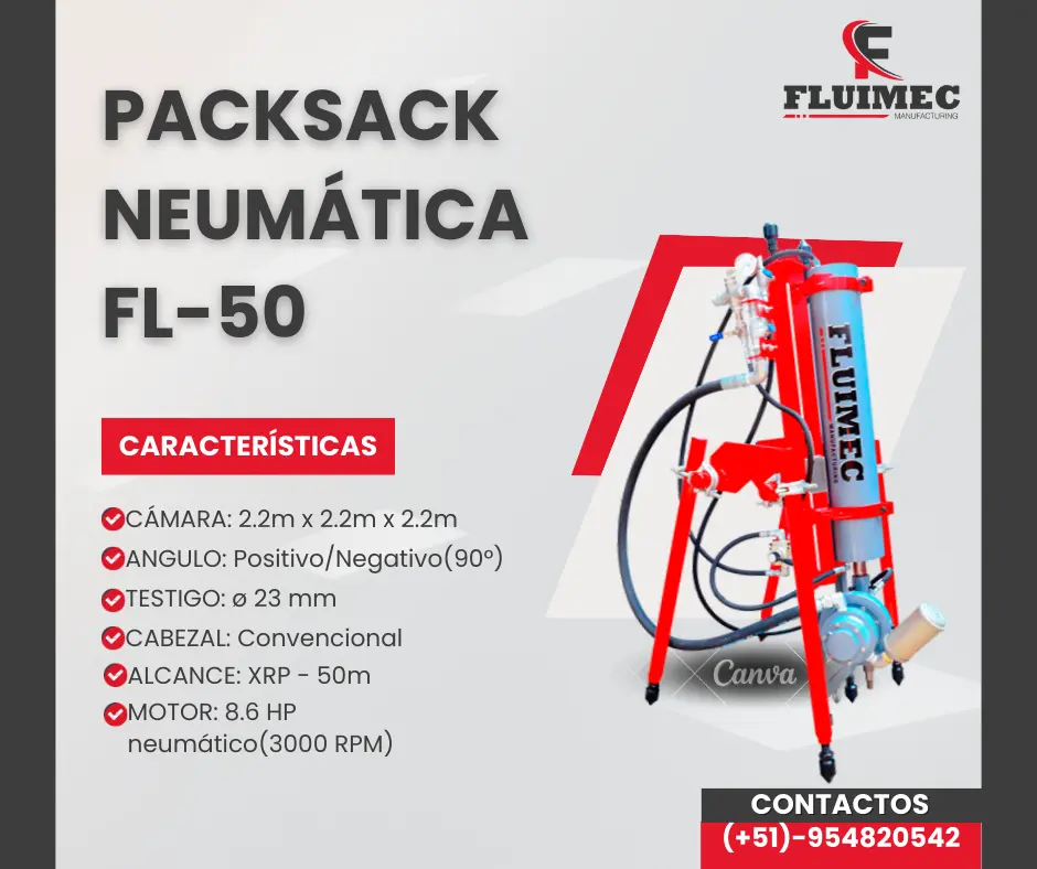  PACKSACK NEUMATICA FL-50 maquina perforadora diamantina 