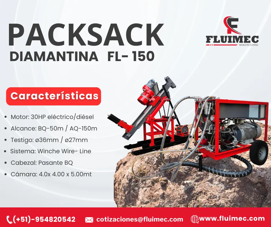  PACKSACK DIAMANTINA FL- 200 exploración y extracción de suelos y rocas