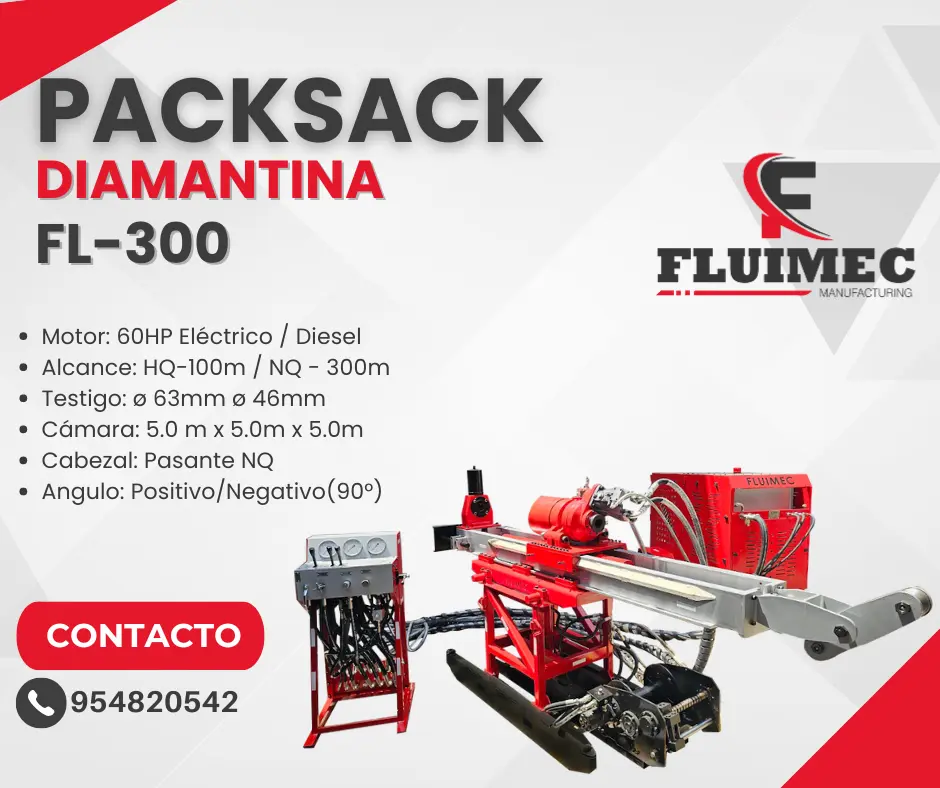 PACKSACK DIAMANTINA FL - 300 Maquina para mineria - socavón 