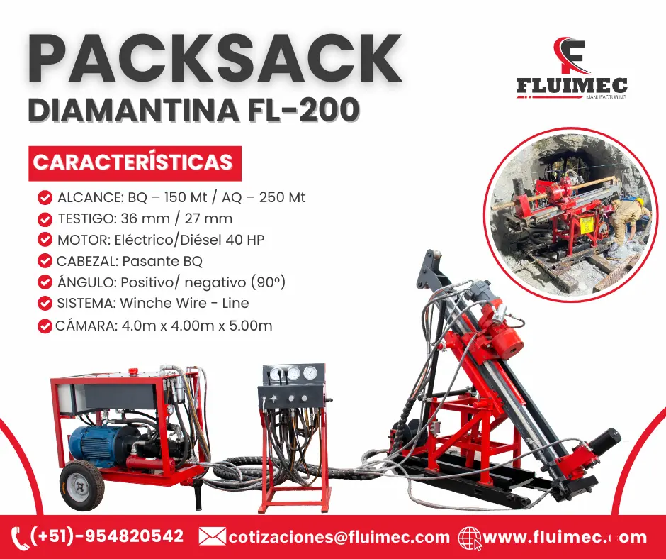 PACKSACK DIAMANTINA FL- 200 socavón - mineria 