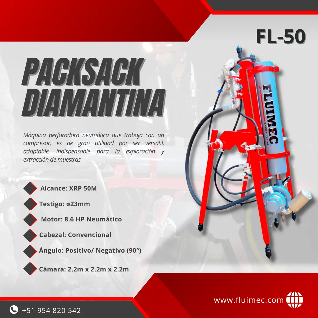 PACKSACK NEUMATICA FL-50 proyectos mineros