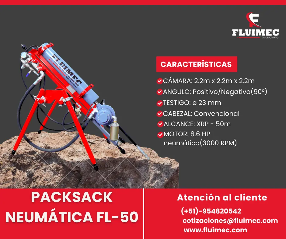  PACKSACK NEUMATICA FL-50 Equipo de perforación sondaje minero 