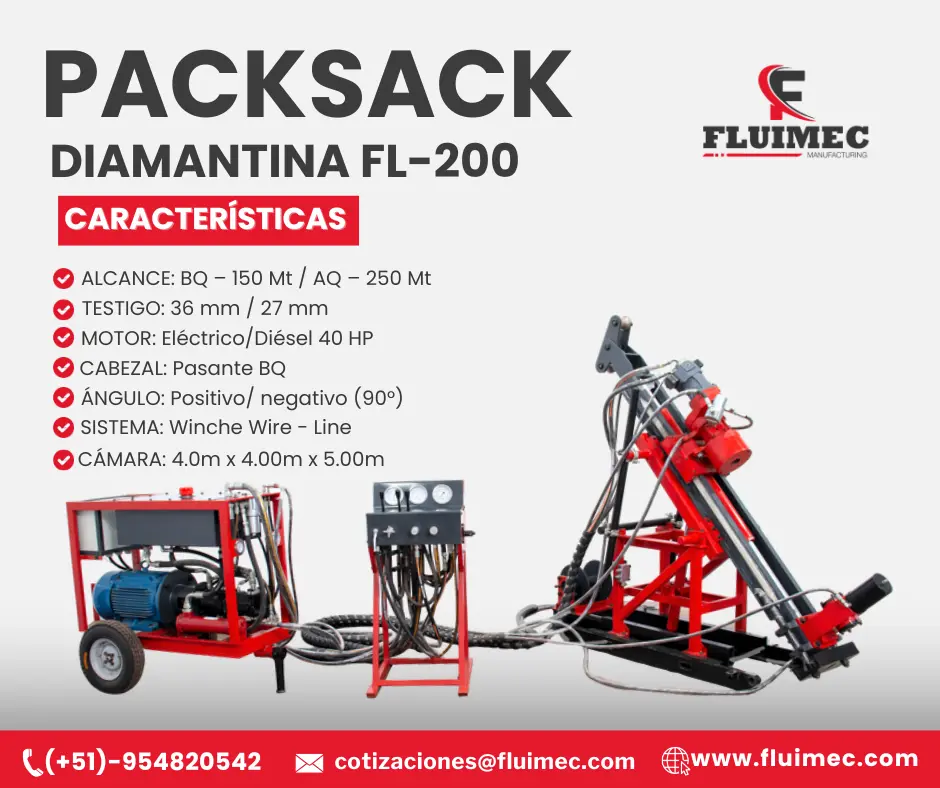 PACKSACK DIAMANTINA FL-200 subsuelo en mina