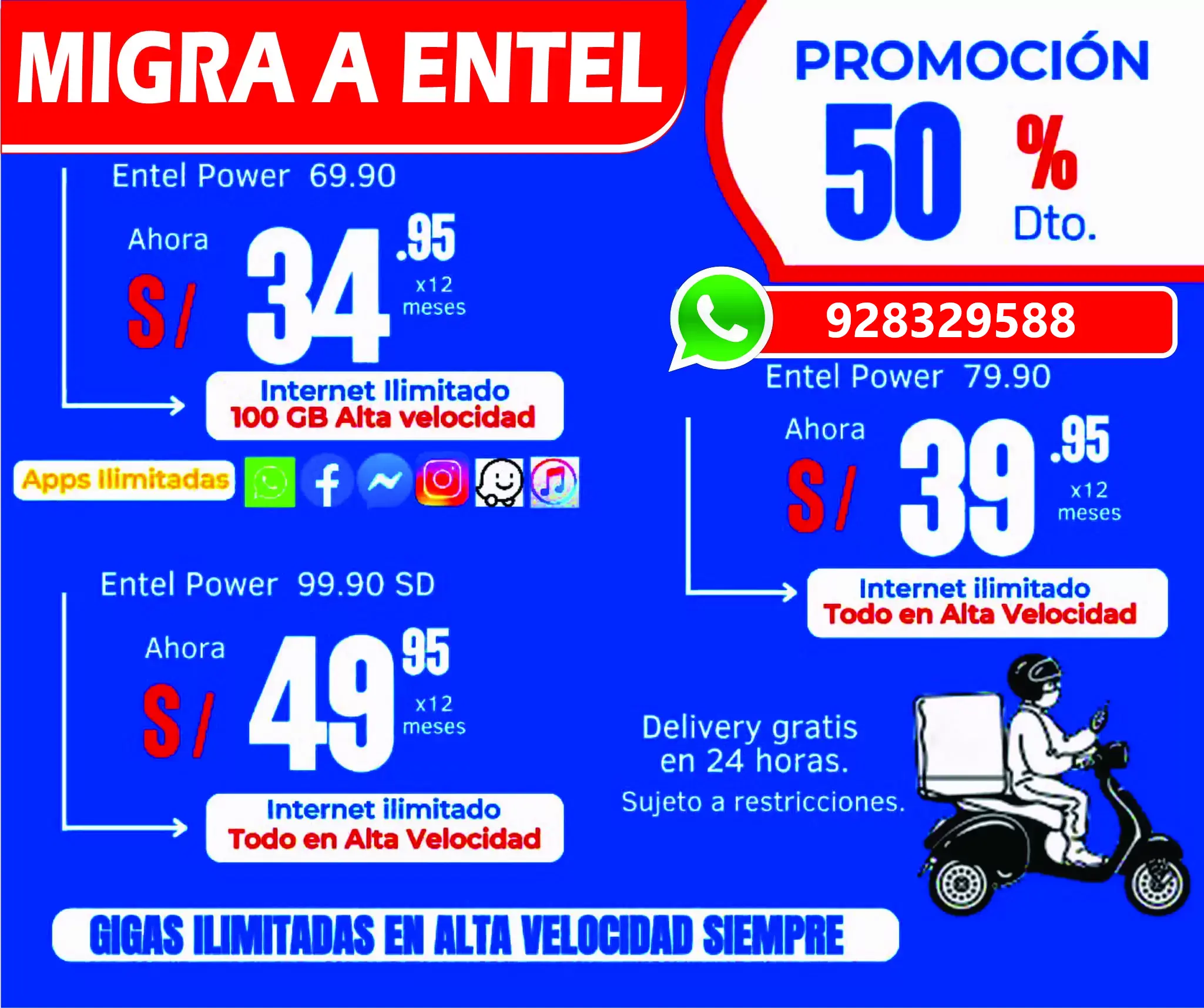 AHORA CON ENTEL DISFRUTA DE INTERNET ILIMITADO DESDE 34.9