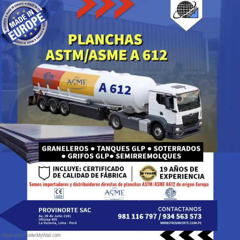 Planchas A 612 - Importadas de Europa