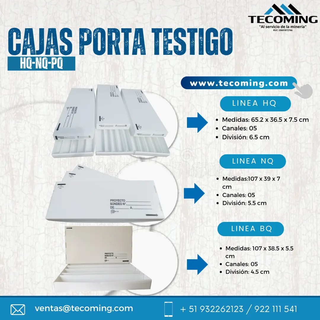 CAJAS PORTA TESTIGO HQ - NQ - PQ 