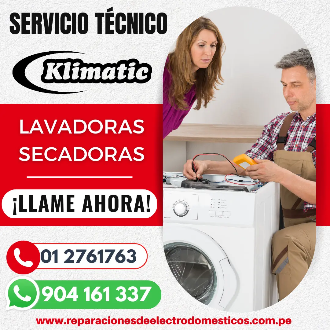  Servicio Confiable Tecnicos de LAVADORAS KLIMATIC 904161337 Breña