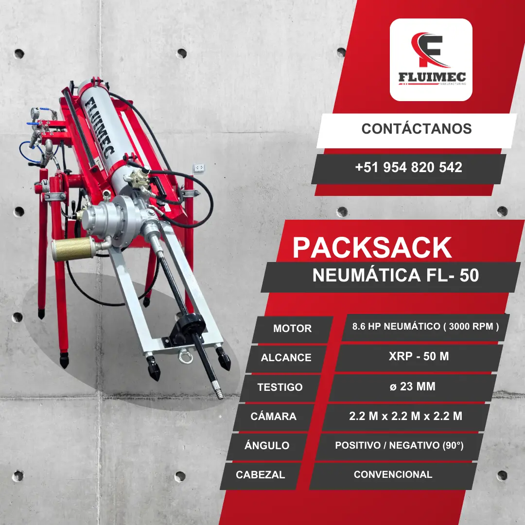 PACKSACK NEUMÁTICA FL50 equipo para industria minera 