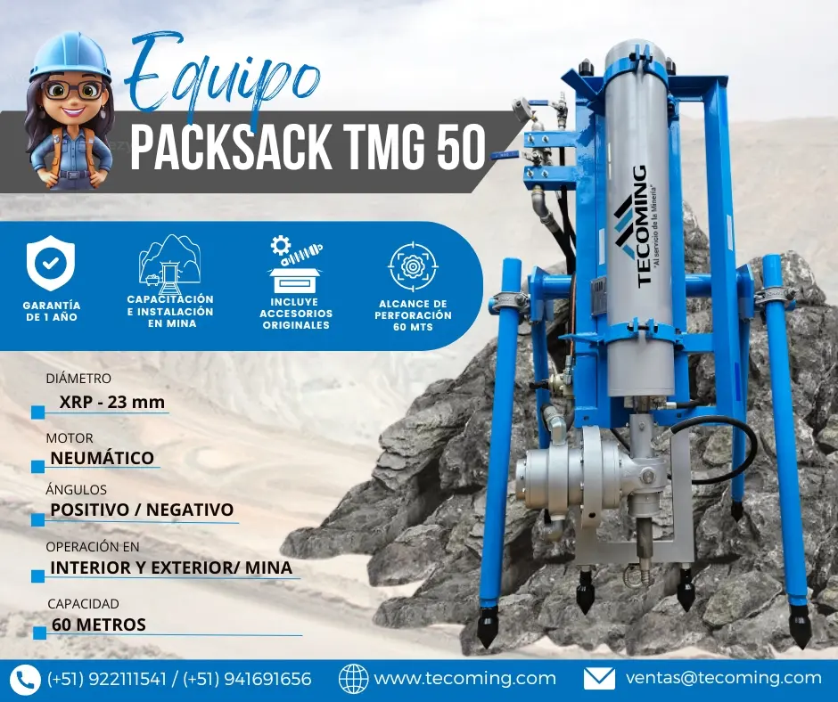 EQUIPO PARA MINERIA Y EXPLORACION- PACKSACK TMG 50