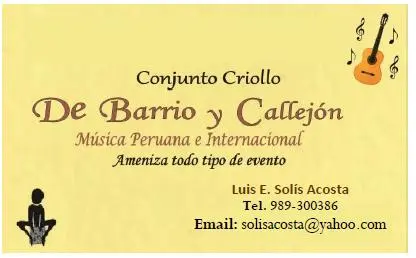 CONJUNTO CRIOLLO DE BARRIO Y CALLEJÓN - MÚSICA PERUANA E INTERNACIONAL