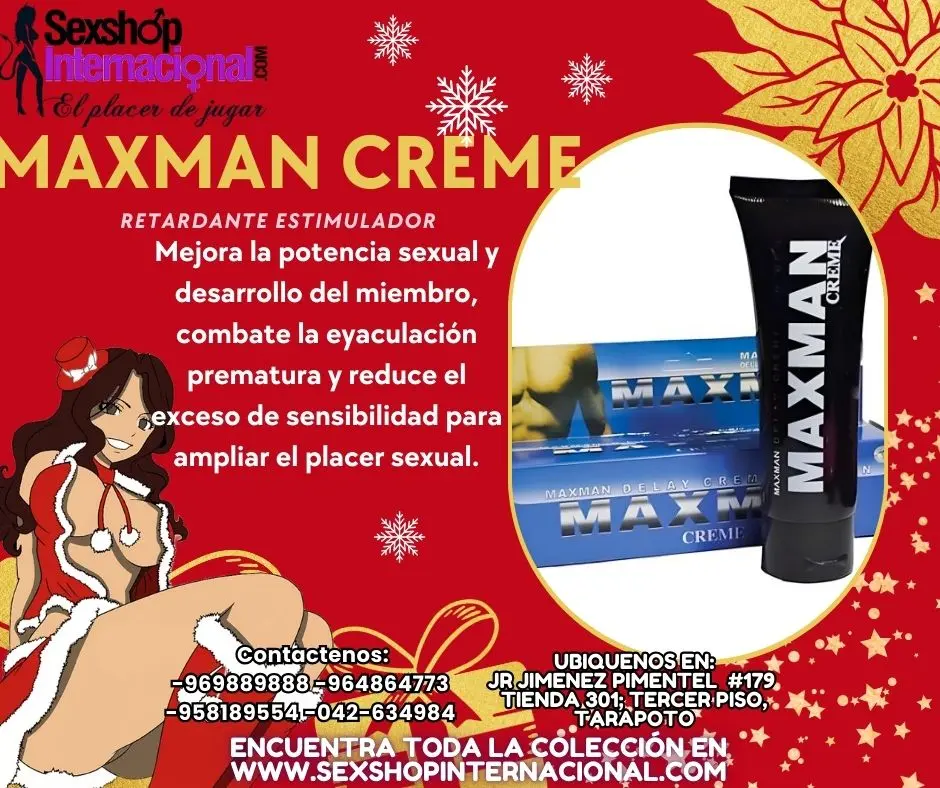 MAXMAN CREME RETARDANTE MAYOR PLACER PARA TI