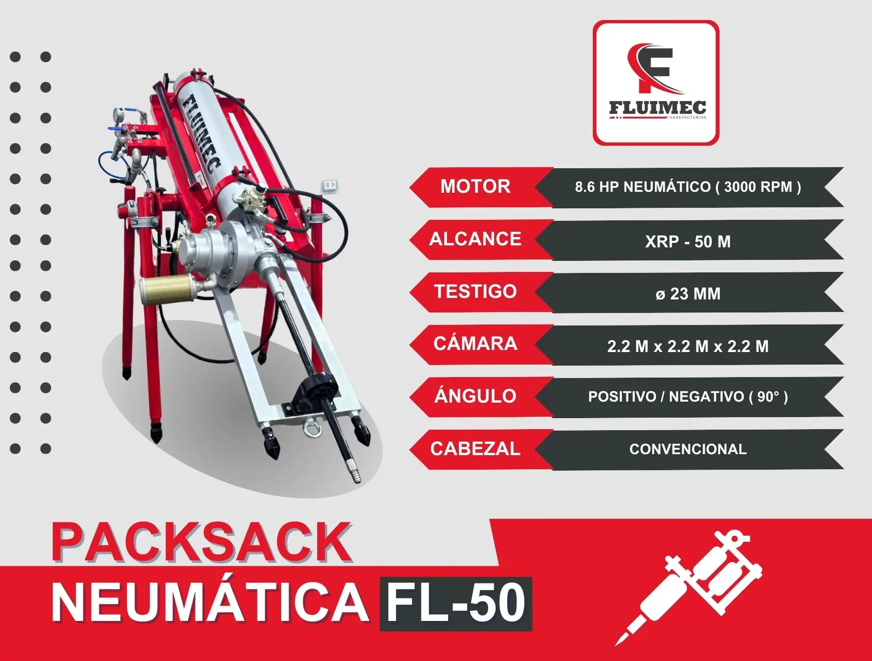 PACKSACK NEUMATICA FL-50 trabajos en superficie 