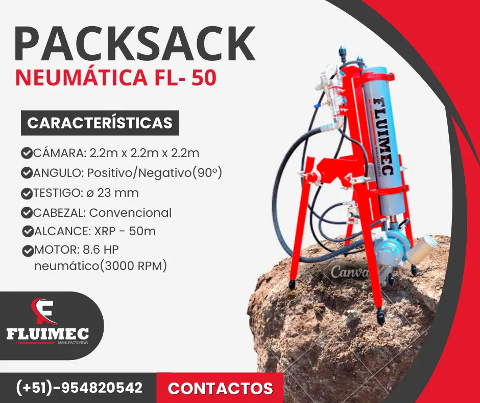 PACKSACK NEUMATICA FL-50 equipo para industria minera 