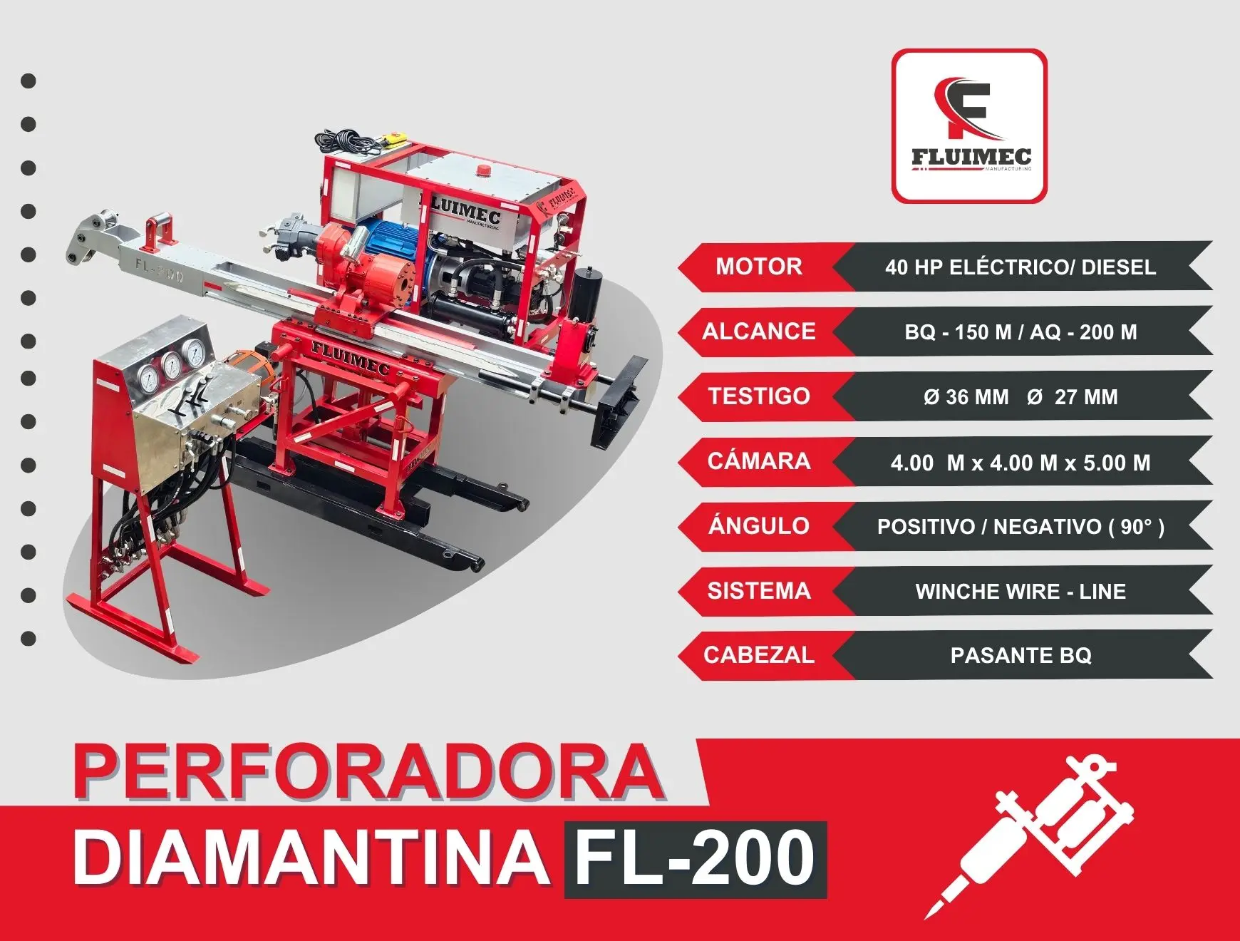 PACKSACK DIAMANTINA FL- 200 PARA EXTRACCIÓN DE NÚCLEOS