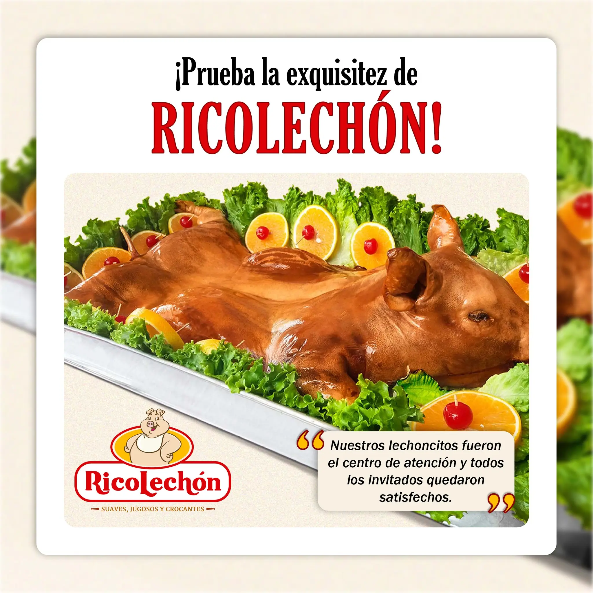 Buffet delicioso para tus Fiestas Navideñas con Ricolechon