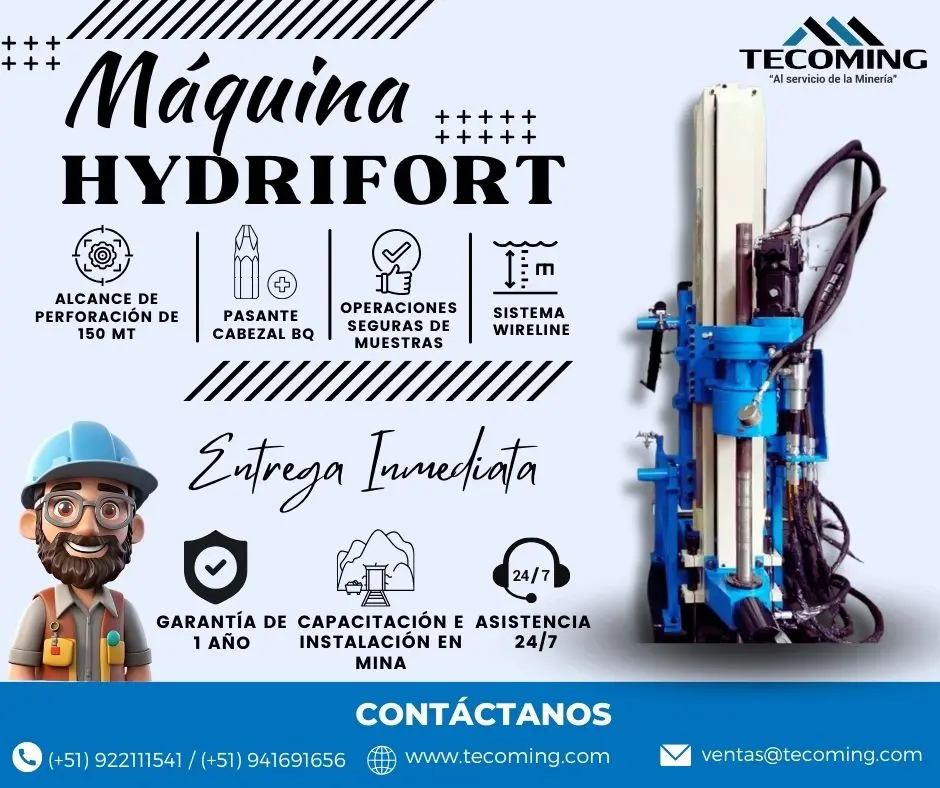 EQUIPO PARA INTERIOR MINA HYDRIFORT 200 - PERFORACIÓN DIAMANTINA TECOMING