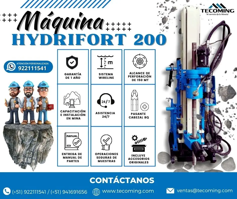 EQUIPO DE PERFORACION DIAMANTINA - PASANTE BQ - HYDRIFORT 200 TECOMING