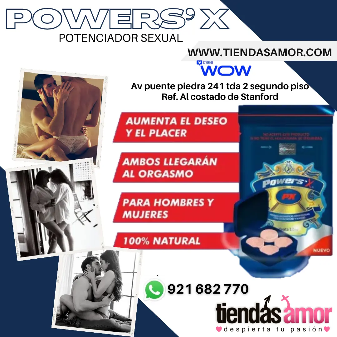 Powers x Potenciador Sexual TABLETAS SACHET X 4 Unidades
