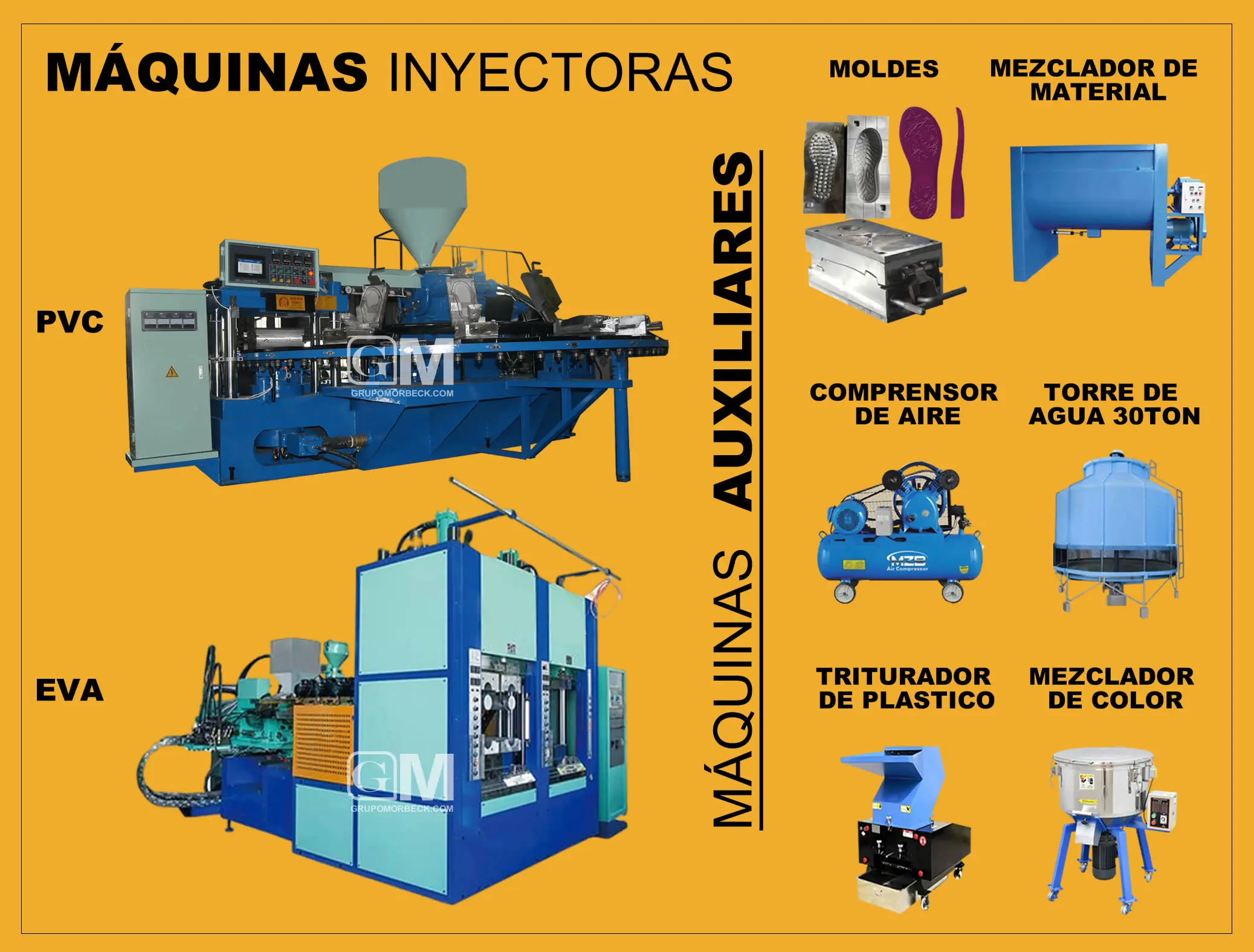  MÁQUINA PARA FABRICAR SANDALIAS AUTOMÁTICA INYECTORA DE PVC EVA